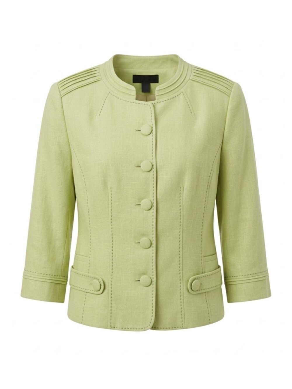 Conrad C Collection 16 Chartreuse Green Blazer Black Contrast Stitching